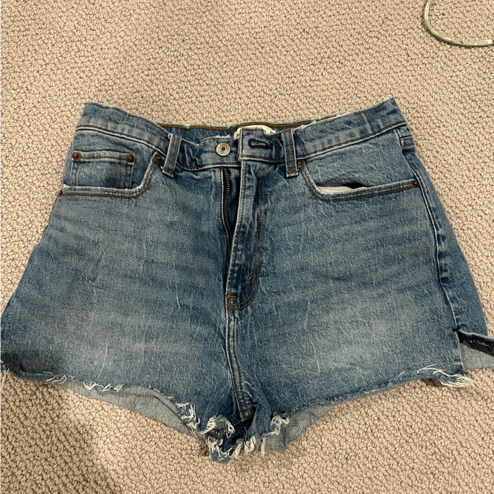 Abercrombie & Fitch Blue Jean Shorts Classic Distressed Style